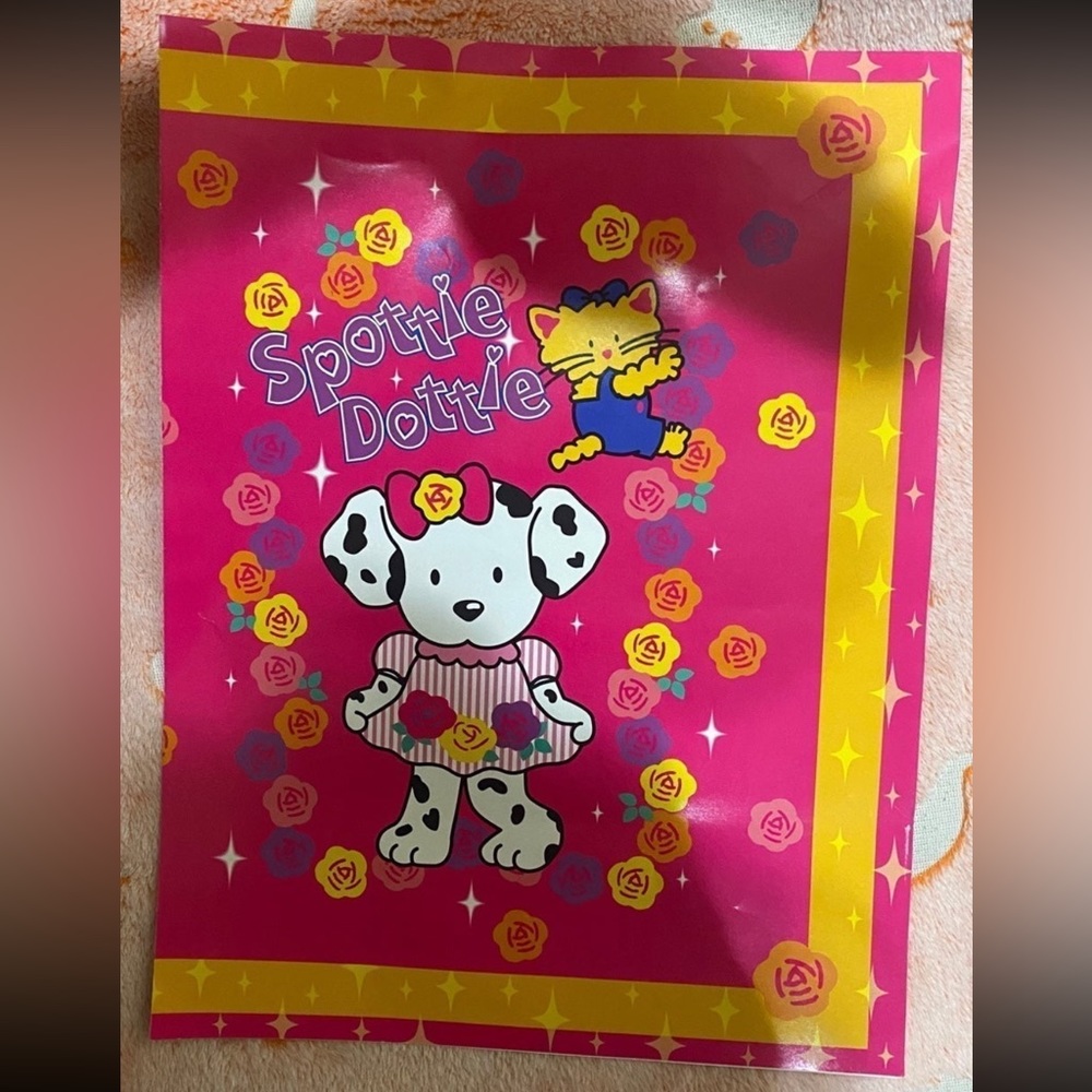 Vintage 1999 Sanrio Spottie Dottie 14.5” X 22” Poster Book Cover Stationary